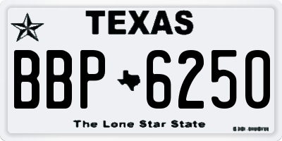 TX license plate BBP6250