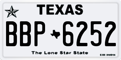 TX license plate BBP6252
