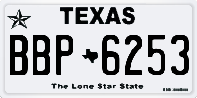 TX license plate BBP6253