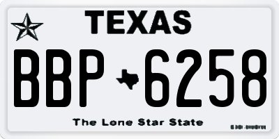 TX license plate BBP6258