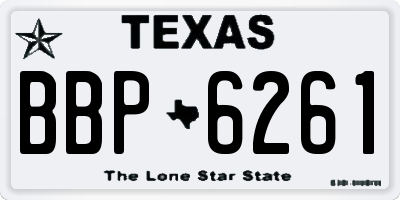 TX license plate BBP6261