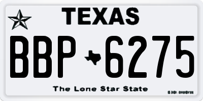 TX license plate BBP6275