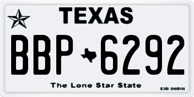 TX license plate BBP6292