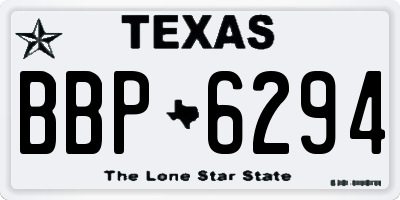 TX license plate BBP6294