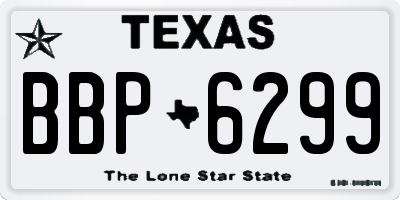 TX license plate BBP6299