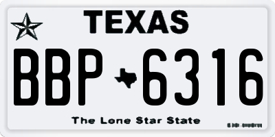 TX license plate BBP6316