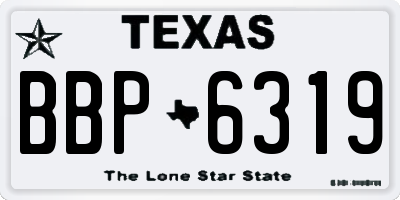 TX license plate BBP6319