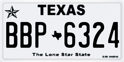 TX license plate BBP6324