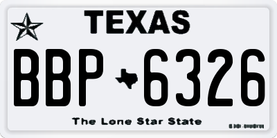 TX license plate BBP6326