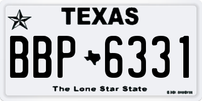 TX license plate BBP6331