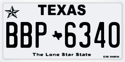 TX license plate BBP6340