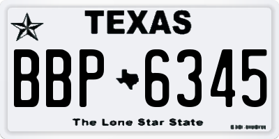 TX license plate BBP6345