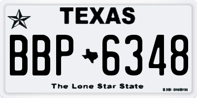 TX license plate BBP6348