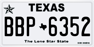 TX license plate BBP6352