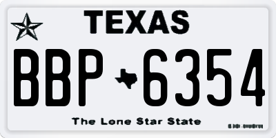 TX license plate BBP6354