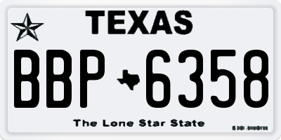 TX license plate BBP6358