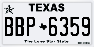 TX license plate BBP6359