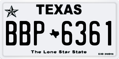 TX license plate BBP6361