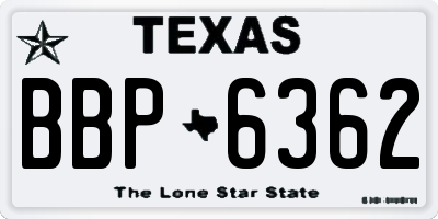 TX license plate BBP6362