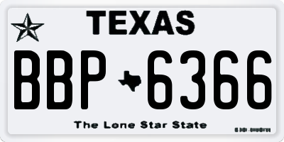 TX license plate BBP6366