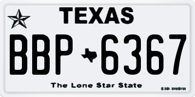 TX license plate BBP6367