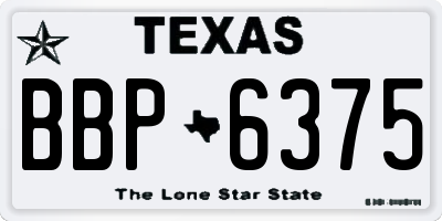 TX license plate BBP6375