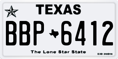 TX license plate BBP6412