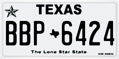 TX license plate BBP6424