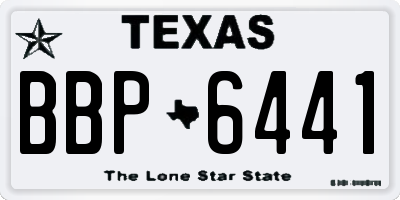 TX license plate BBP6441