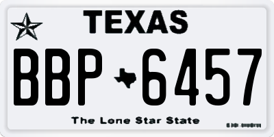 TX license plate BBP6457