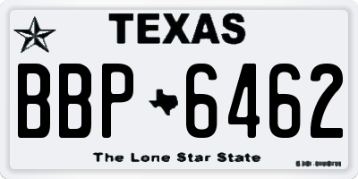 TX license plate BBP6462