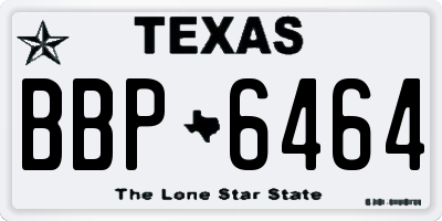 TX license plate BBP6464