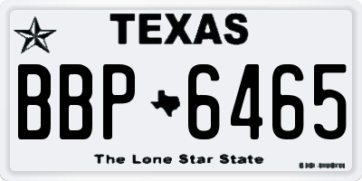 TX license plate BBP6465