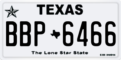 TX license plate BBP6466