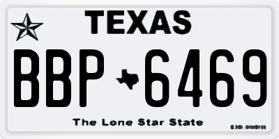 TX license plate BBP6469