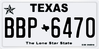 TX license plate BBP6470
