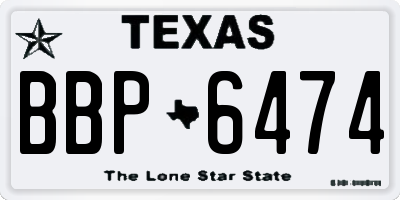 TX license plate BBP6474
