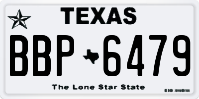 TX license plate BBP6479