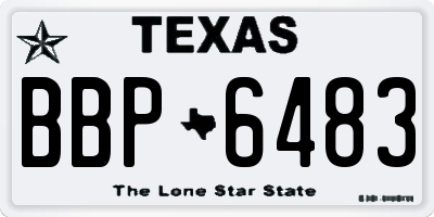TX license plate BBP6483