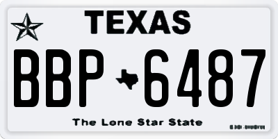 TX license plate BBP6487