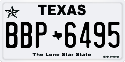 TX license plate BBP6495