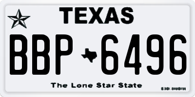 TX license plate BBP6496