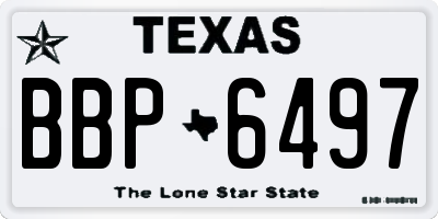 TX license plate BBP6497