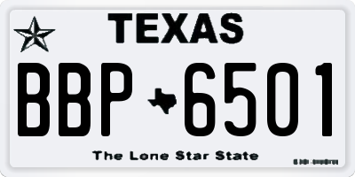 TX license plate BBP6501