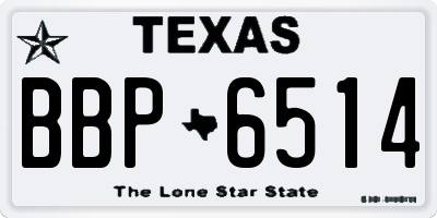 TX license plate BBP6514
