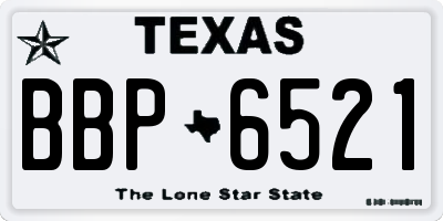 TX license plate BBP6521