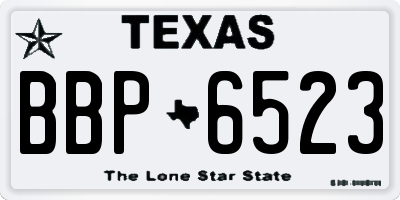 TX license plate BBP6523