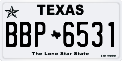 TX license plate BBP6531