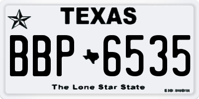 TX license plate BBP6535
