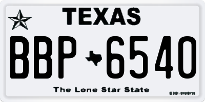 TX license plate BBP6540